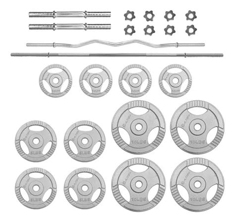 Kit De Pesas Barra Recta Z Mancuernas Discos Acero Lbs Mercadolibre