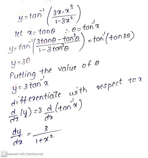 Differentiate The Following W R T X Tan 1 Left Dfrac 3x X 3 1 3x