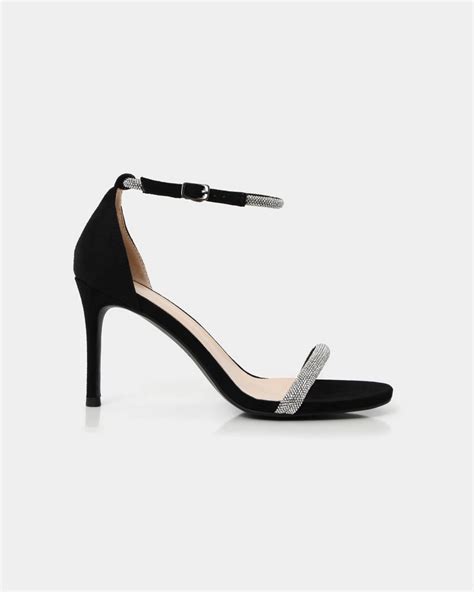 Kendall Crystal Strap Heels | Black | Forcast - Forcast AU