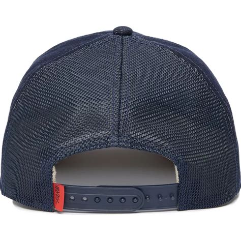 Casquette courbée bleue marine snapback The Farm Nude Denim Goorin Bros Caphunters ca