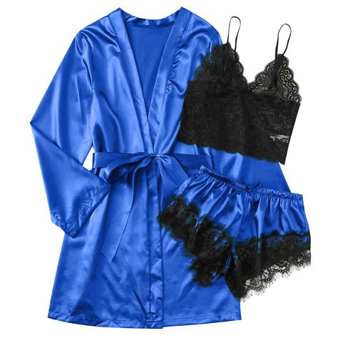 Satin Silk Pajamas Women Nightdress Lingerie Robes Underwear Sleepwear