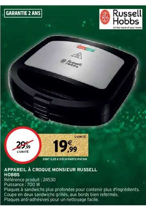 Promo Appareil Croque Monsieur Russell Hobbs Chez Intermarch