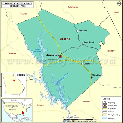 Greene County Map Map Of Greene County Georgia