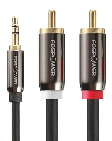 FosPower 10 Feet 3M 3 5mm Stereo Jack To 2 X RCA Phono Plugs Male