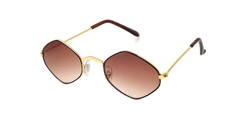 Elisian Brown Tinted Hexagon Sunglasses S15b5373 ₹1150