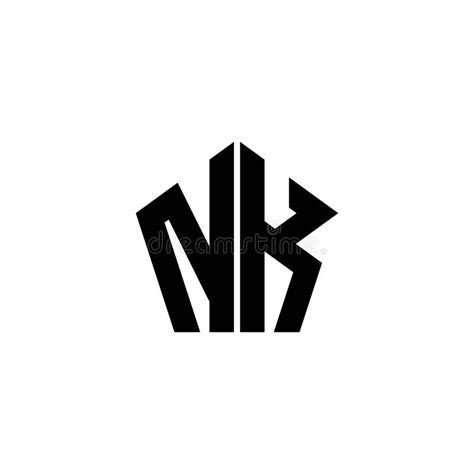 Nk Logo Monogram Geometric Shape Style Stock Vector Illustration Of