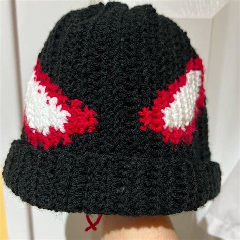 Miles Morales Spider Man Crochet Beanie Made To Depop