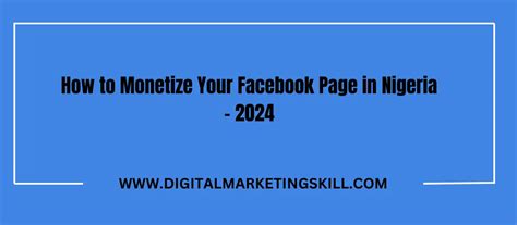 How To Monetize Your Facebook Page In Nigeria 2024