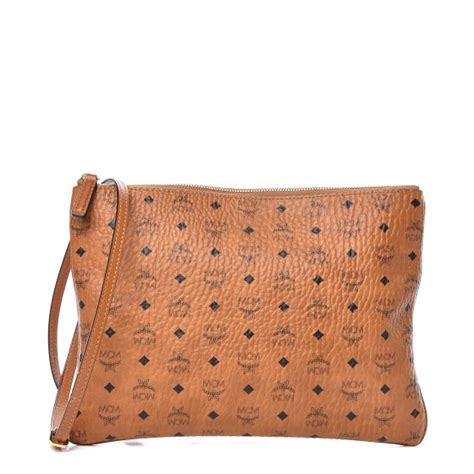 Mcm Visetos Medium Crossbody Pouch Cognac Fashionphile