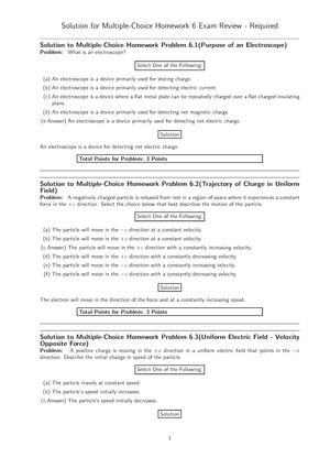 Onlinehomework 4 Sln Solution For Multiple Choice Homework 4 Adding