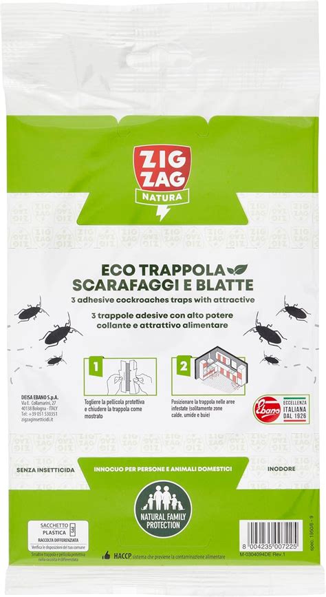 Zig Zag Esca Insetticida Scarafaggi In Plastica Rigida Pronta All Uso