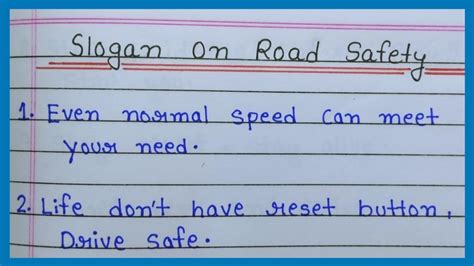 Slogan On Road Safety Road Safety Slogans Slogan For Road Safety Week