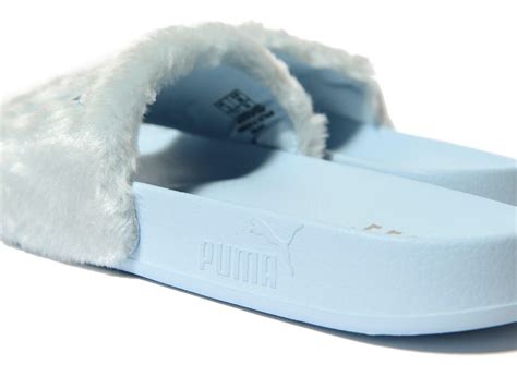 PUMA Fenty Fur Slides in Blue - Lyst