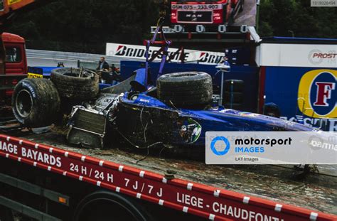 The Destroyed Car Of Luciano Burti Prost Ap Acer On A Flatbed