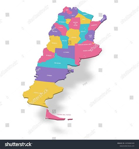 Argentina Political Map Administrative Divisions Provinces Stock Vector ...