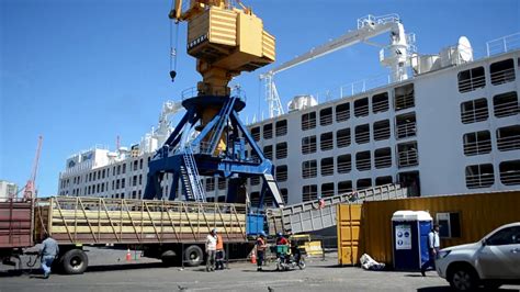 Buque Ganadero Ocean Shearer Carga Ganado En El Puerto De Montevideo