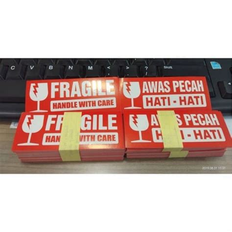 jual sticker fragile awas pecah    cm shopee indonesia