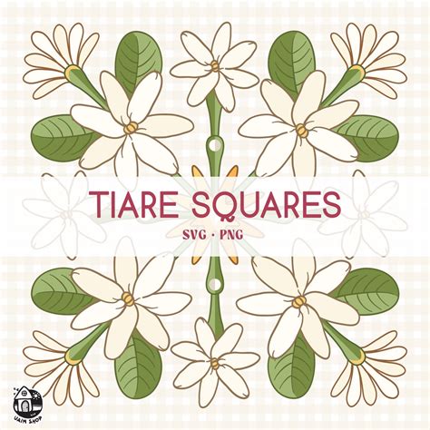 Seamless Pattern Tiare Flower Floral Png Squares Tiare Flower Svg Cut ...