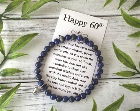 60th Birthday Jewelry Gift for a Woman Turning 60 Bead Bracelet With ...