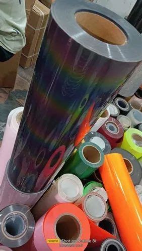 Korean Silver 20 Inch Plain Rainbow Heat Transfer Vinyl Roll Packaging