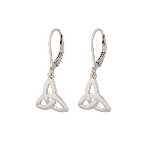 Silver Trinity Knot Drop Earring Silver Drop Earrings Celtic Earrings