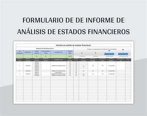 Plantilla De Excel Formulario De De Informe De Análisis De Estados