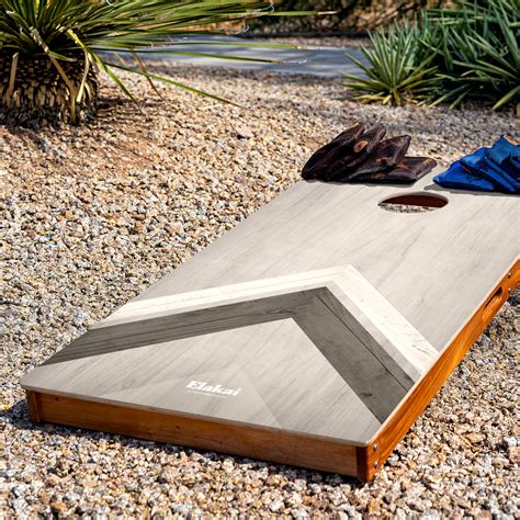 Printed Cornhole Boards // Silver Chevron - Elakai Outdoor PERMANENT