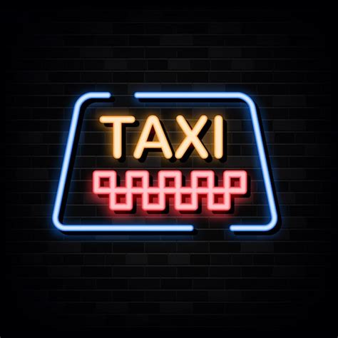 Premium Vector Taxi Neon Signs Vector Design Template Neon Style