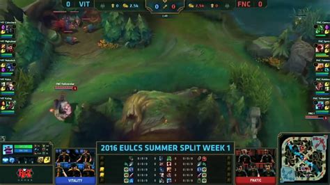 Fnatic Vs Vitality LCS EU Summer Split 2016 W1D2 YouTube