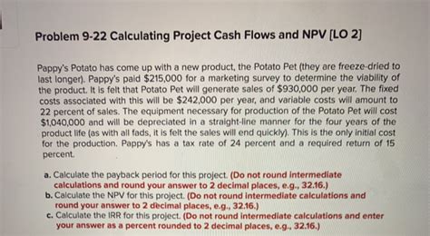 Solved Problem 9 22 Calculating Project Cash Flows And NPV Chegg