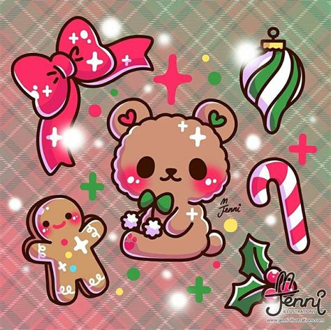 By Jennillustrations Cute Christmas Wallpaper Christmas Drawing Kawaii Christmas