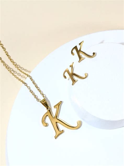 3pcs Letter Decor Jewelry Set | Embellished jewelry, Girly jewelry, Jewelry