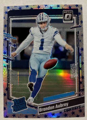 Donruss Optic Brandon Aubrey Blue Stars Ssp Prizm Rated Rookie