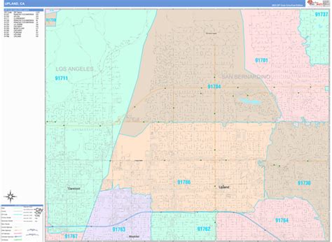 Upland California Wall Map (Color Cast Style) by MarketMAPS - MapSales