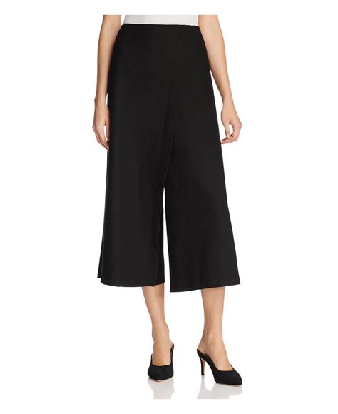 Lyst Eileen Fisher Wrap Overlay Cropped Pants In Black