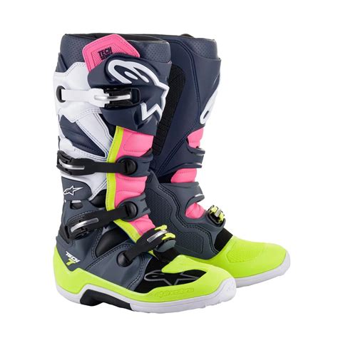 Alpinestars Tech Mx Boot Yellow Fluo Military Green Black