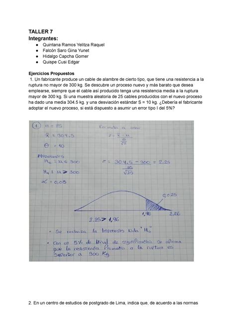 Taller Bien Estad Stica Descriptiva Y Probabilidades Utp Studocu