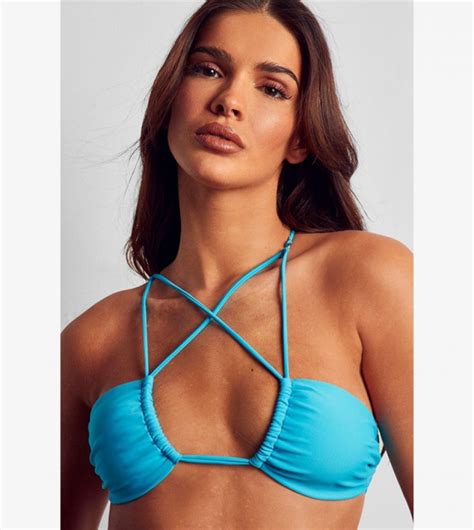 Buy Misspap Strappy Cross Over Tie Side Bikini Set In Blue Thstreet Uae