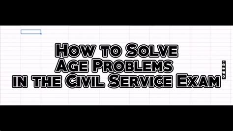 Civil Service Exam Review Math How To Solve Age Problems Youtube