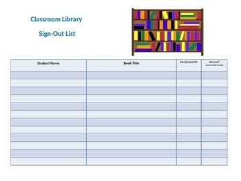 Results For Book Return Sign Sheet Tpt