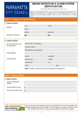 Fillable Online Parracity Nsw Gov Smoke Detection Alarm Systems