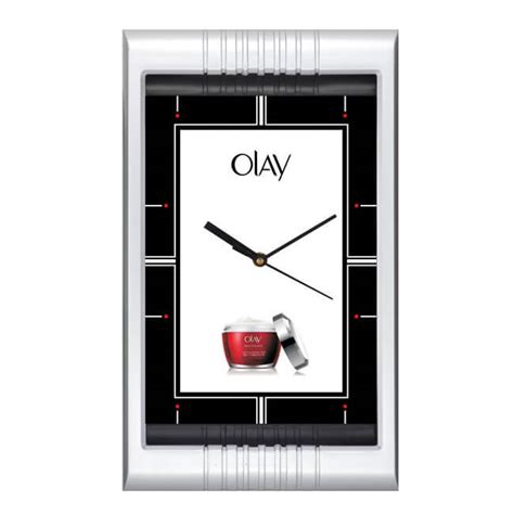 One Time Silver Plastic Rectangle Wall Clock Esv J161718 Size