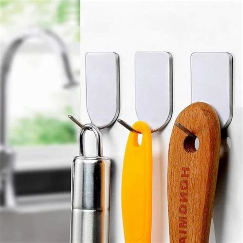 Hasthip Stainless Steel Adhesive Wall Hanger Self Adhesive Waterproof