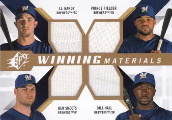 Spx Winning Materials Quad Baseball Gallery Trading Card