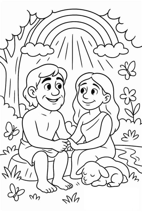 Imagem De Adao E Eva Para Imprimir - Desenhos de Adão e Eva para Imprimir e Colorir