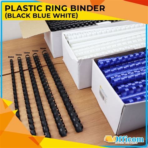 Plastic Ring Binder 100pcs 21 Holes A4 Size Blackbluewhite Book