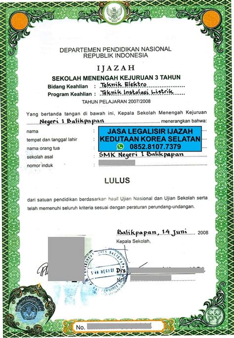 Jasa Legalisir Ijazah Kedutaan Korea Selatan Jakarta