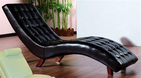 Brown Leather Upholstery Contemporary Chaise Lounge