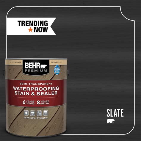 BEHR PREMIUM 1 gal. #ST-102 Slate Semi-Transparent Waterproofing ...