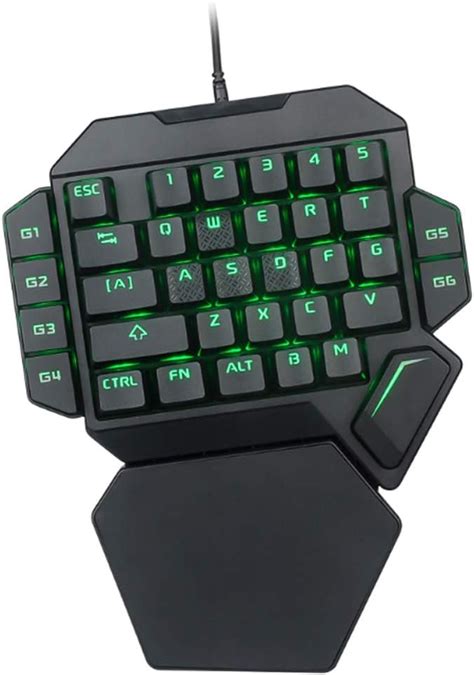 Oumij1 Teclado para Una Mano Teclado para Juegos con Retroiluminación